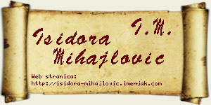 Isidora Mihajlović vizit kartica